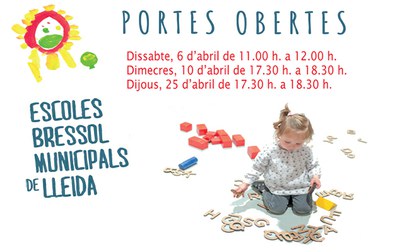 Imatge del event Jornada de Portes Obertes a les Escoles Bressol Municipals de Lleida