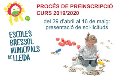 EBM 2019/2020: Període presentació sol·licituds de preinscripció