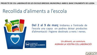 Col·laboració amb el Banc d'Aliments