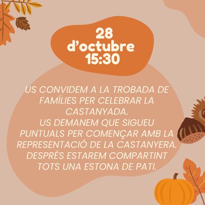 Trobada de famílies amb motiu de la festa de la Castanyada 