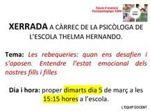 Xerrada a les famílies