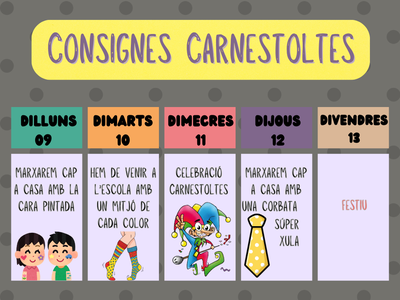 CONSIGNES DE CARNESTOLTES