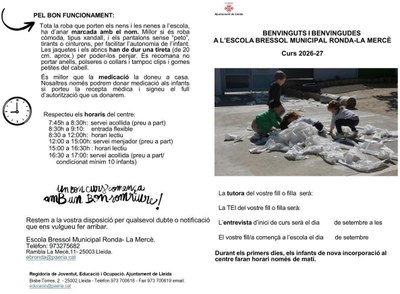 MATERIAL QUE CAL PORTAR A L'ESCOLA