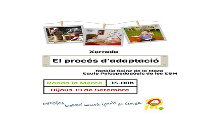 Imatge del event Xerrada " El procés d'adaptació"