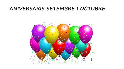 Imatge de la notícia Aniversaris a l'escola ( Setembre i Octubre)