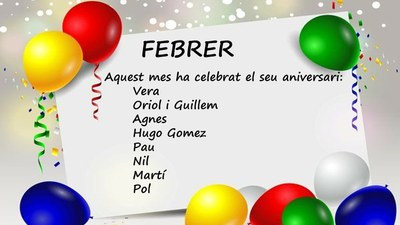 Imatge de la notícia ANIVERSARIS DEL MES DE FEBRER