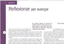 Un grup de mestres de les escoles bressol municipals de Lleida fan un article per la revista escola 0-3 "Reflexionar pe avançar"